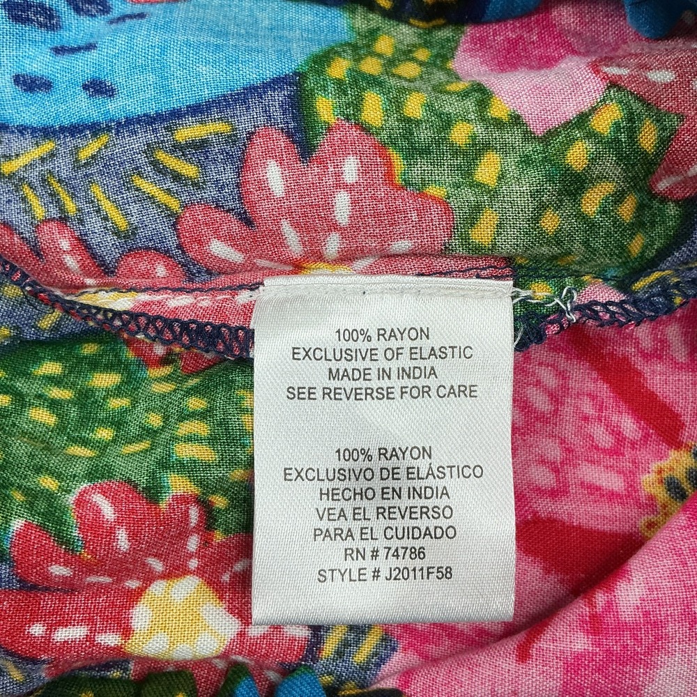 Patrons of Peace Smocked Wide-Leg Pants Size M Floral Dopamine BOHO Festival NWT - Picture 8 of 9